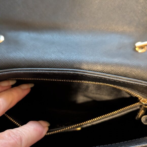 Authentic Ferragamo Carrie Bow Black Satchel Bag Crossbody‎ Calfskin Leather - Picture 10 of 11